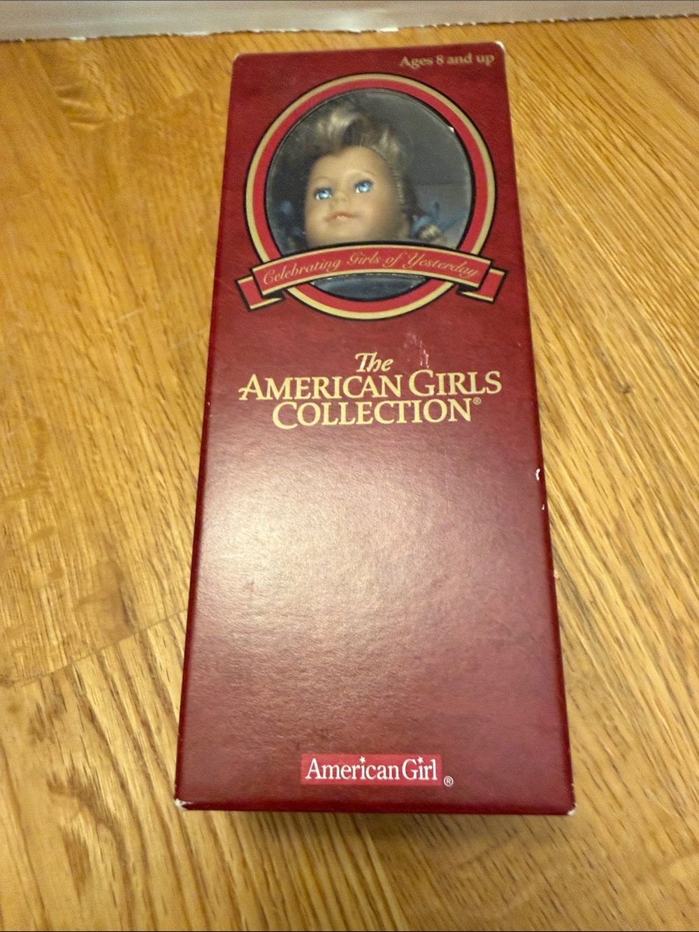 Mini American girl doll inbox with book